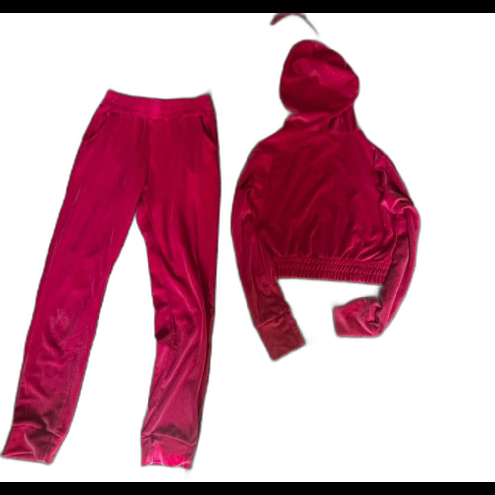 Y2K pink velour sparkly tracksuit set size small - Picture 2 of 7